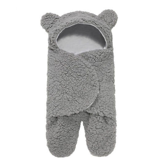 BonBini's® Teddy wikkeldeken Grijs - inbakerdoek 0-2 maanden