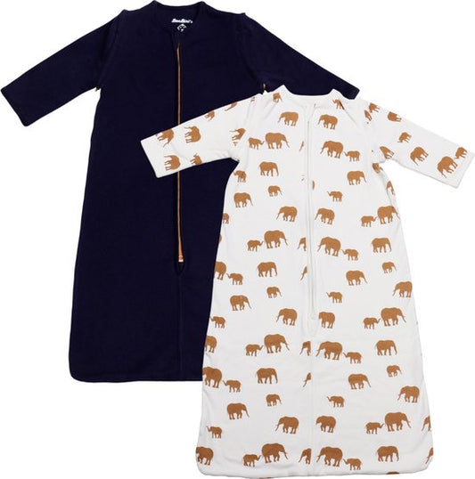 BonBini's® - baby slaapzak - duo pack Dark Blue & Elephant - maat 68 80